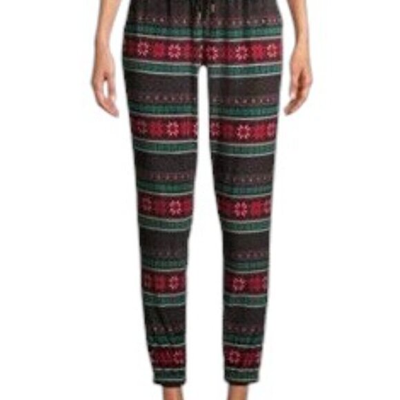 Secret Treasures Black Poinsettia Print Loungewear Joggers - Size Large NWT - Picture 14 of 14